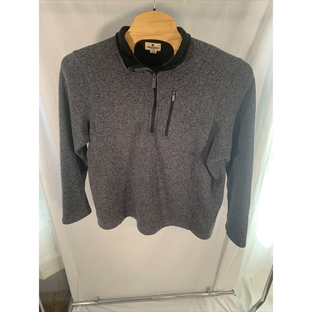 WOOLRICH 1/4 Zip Up Long Sleeve Gray Pullover Knit Sweater Men's Size XXL